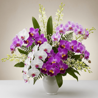 Image of a Orchid (flowers) arranged in a traditional bouquet or floral arrangement
