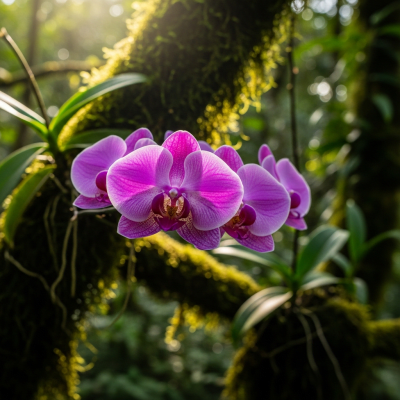 Photograph of a Orchid (flowers) in its natural environment