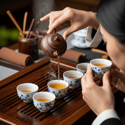 Image showing Oriental Beauty prepared and served in its typical cultural context