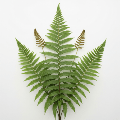 High quality, studio-style photograph of a single Osmunda regalis