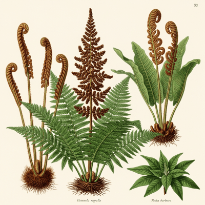 Image depicting a Osmundaceae (family) as traditionally used by humans, such as in ornamental garden settings, floral arrangements, or as part of indigenous cultural practices