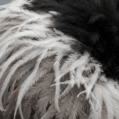 Close-up macro photograph of the feathers or distinctive markings of a Ostrich