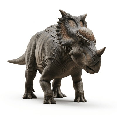 High quality studio photograph of a single Pachyrhinosaurus