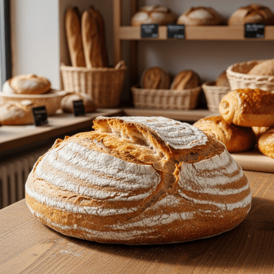 Natural light image of Pain de Campagne, shown in its typical environment