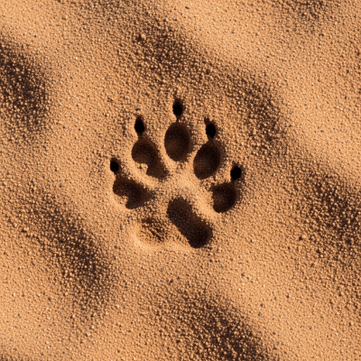 Image depicting tracks or footprints left by a Pale Fox, belonging to the taxonomy canines