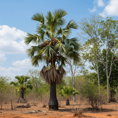 A detailed image of the Palmyra Palm (palms) in its native environment