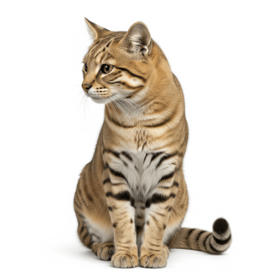 High quality studio photograph of a single Pampas Cat