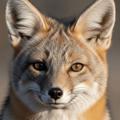 Close-up photograph of the face of a Pampas Fox