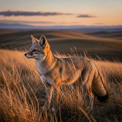 Photograph of a Pampas Fox, part of the taxonomy canines, in its typical natural environment