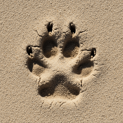 Image depicting tracks or footprints left by a Pampas Fox, belonging to the taxonomy canines