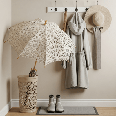 Image of a Parasol displayed alongside typical items it is paired with (e