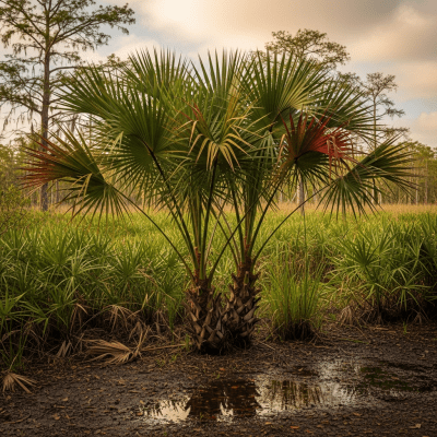 A detailed image of the Paurotis Palm (palms) in its native environment