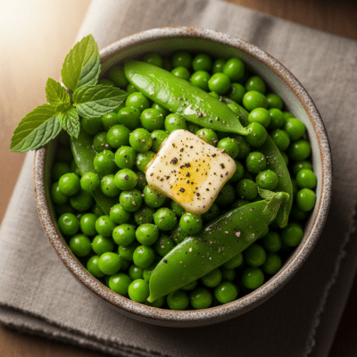 Image of cooked or prepared Pea (legumes) as it appears in a traditional dish or common culinary usage, presented on a clean plate with minimal garnish