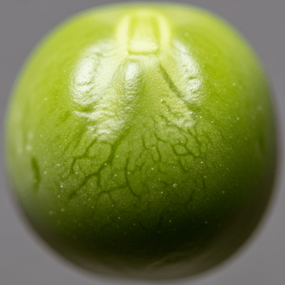 Close-up macro photograph of surface details and textures of a single Pea