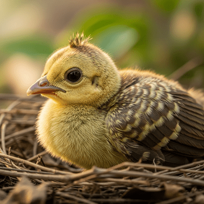 Image of a juvenile or chick stage of the Peafowl, within the taxonomy birds