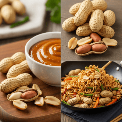 Photograph of a Peanut (nuts) as used in cuisine, such as in a dish or as an ingredient