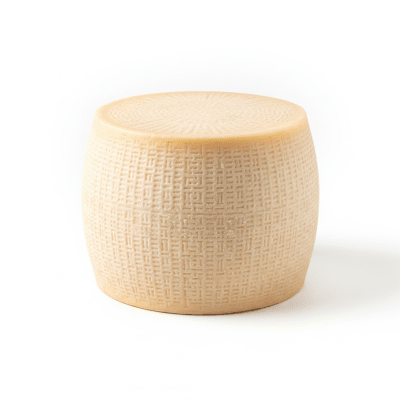 High quality studio photograph of a single Pecorino Romano