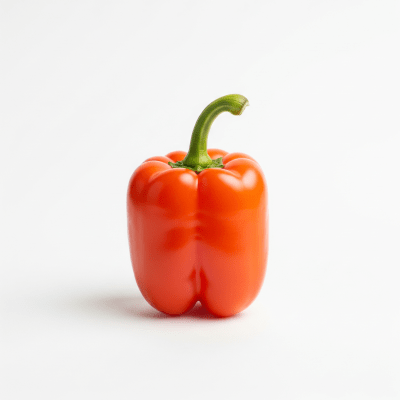 High quality studio photograph of a single Pepper (Capsicum), classified under the taxonomy berries