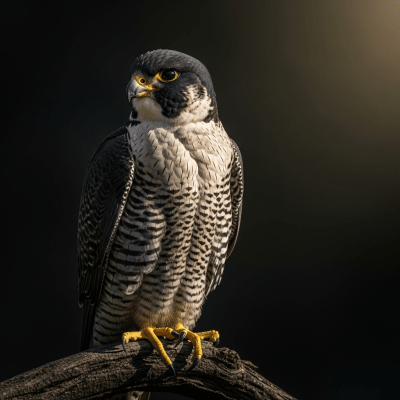 Editorial-style portrait of a Peregrine Falcon, belonging to the taxonomy birds.