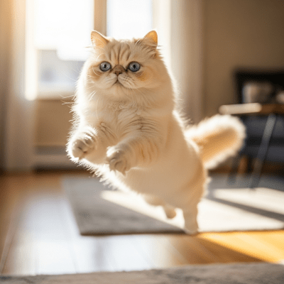 Action shot of a Persian