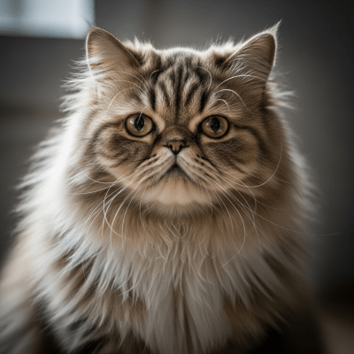 Editorial-style portrait of a Persian from the taxonomy cats.