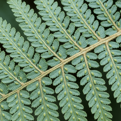 Detailed macro image of the fronds and leaflets of a Phlebodium aureum, focusing on texture, venation, and sori (spore cases) if visible