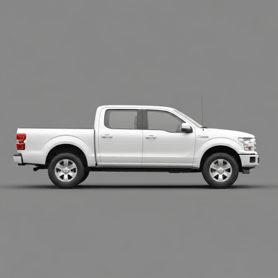 Clean side profile view of a Pickup Truck, part of the trucks