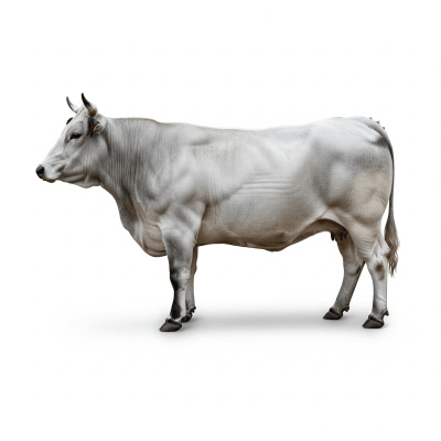 High quality studio photograph of a Piedmontese
