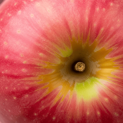 A detailed macro shot focusing on the skin texture and color variation of a Pink Lady