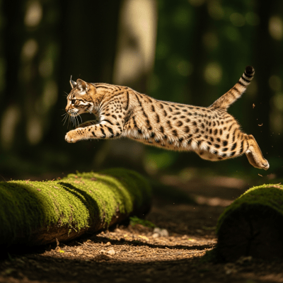 Action shot of a Pixiebob