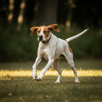 Full body action shot of a Pointer