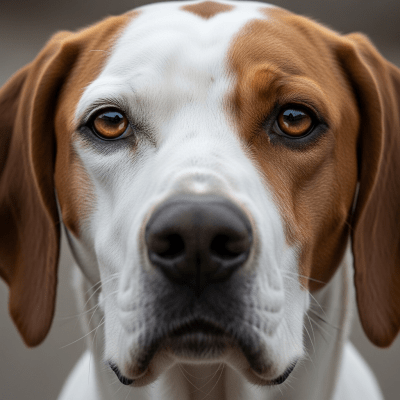 Close-up photograph of the face of a Pointer