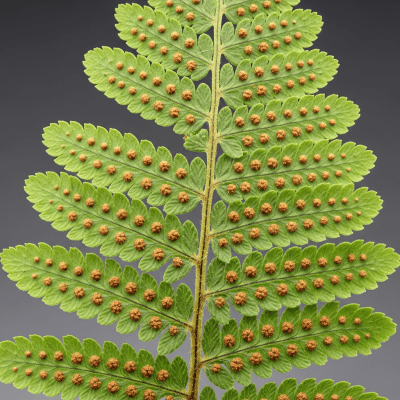Detailed macro image of the fronds and leaflets of a Polypodium vulgare, focusing on texture, venation, and sori (spore cases) if visible