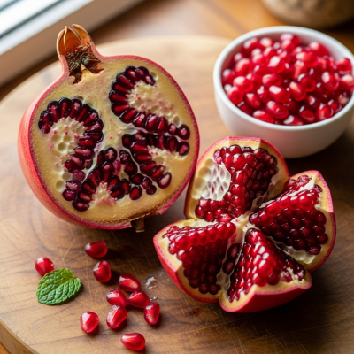 Image of the Pomegranate, part of the fruits taxonomy, prepared or used in a typical culinary context