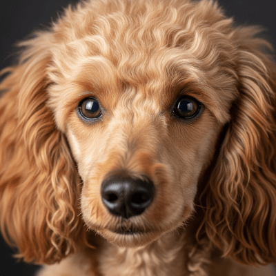 Close-up photograph of the face of a Poodle