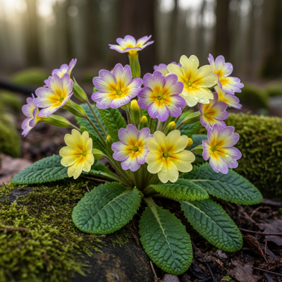 Photograph of a Primrose (flowers) in its natural environment