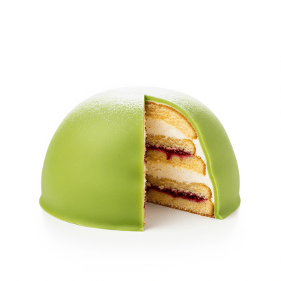 High quality studio photograph of a Princess Cake from the cake taxonomy
