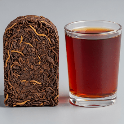 Cross-sectional close-up of a Pu-erh Tea