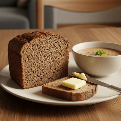 Photograph of Pumpernickel, shown being served or eaten as part of a meal