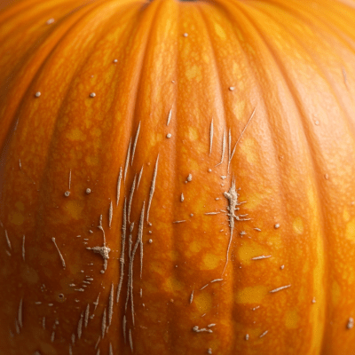 Close-up macro photograph of surface details and textures of a single Pumpkin