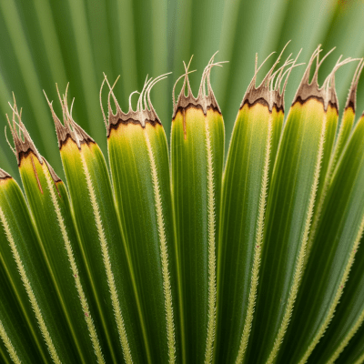 Close-up macro image of the leaf or fruit of a Pygmy Date Palm