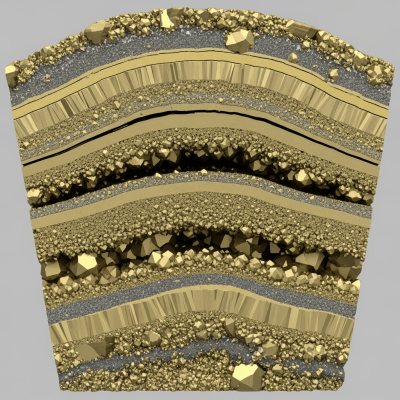 Cross-sectional illustration of Pyrite, of the taxonomy minerals