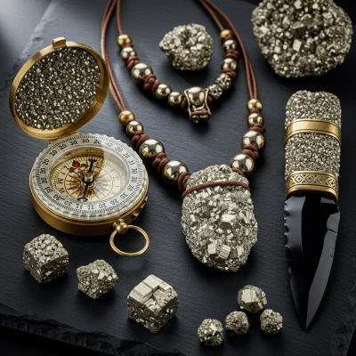 Depiction of Pyrite, as it is used or valued in human culture