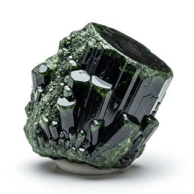 High resolution studio photograph of a single specimen of Pyroxene