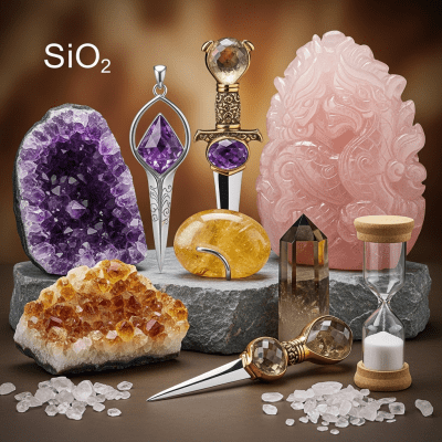 Depiction of Quartz, as it is used or valued in human culture