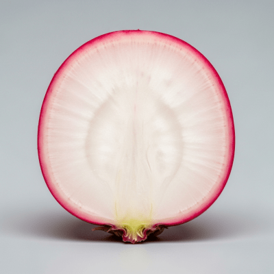 Detailed cross-sectional view of a fresh Radish