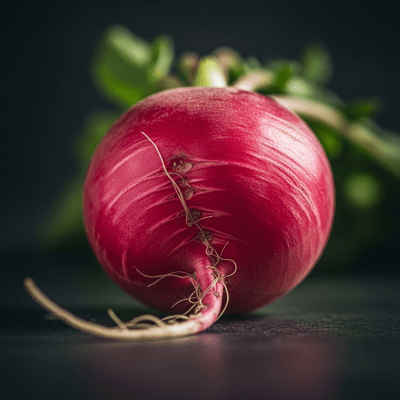 Editorial-style hero shot of a single Radish from the taxonomy vegetables.