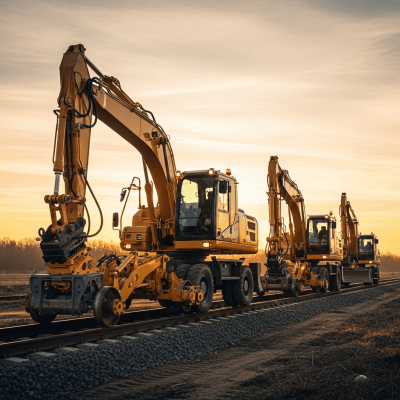 Rail-mounted excavator