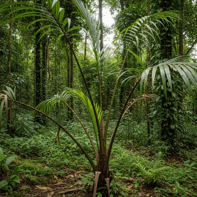 A detailed image of the Rattan Palm (palms) in its native environment