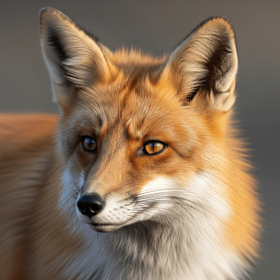 Close-up photograph of the face of a Red Fox